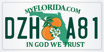 FL license plate DZHA81