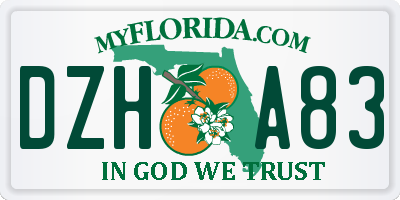 FL license plate DZHA83