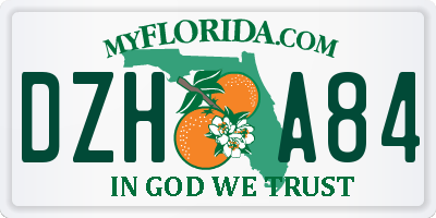FL license plate DZHA84