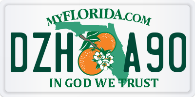 FL license plate DZHA90