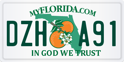 FL license plate DZHA91