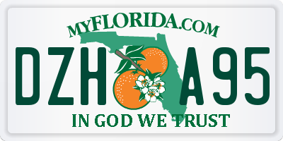 FL license plate DZHA95