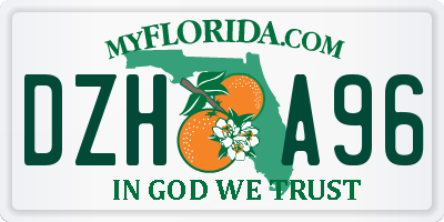 FL license plate DZHA96