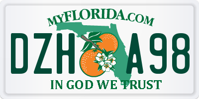 FL license plate DZHA98