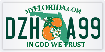 FL license plate DZHA99
