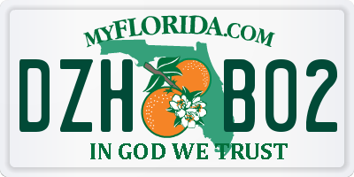 FL license plate DZHB02