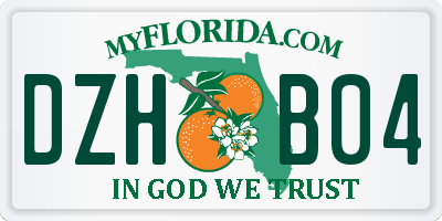 FL license plate DZHB04