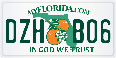 FL license plate DZHB06