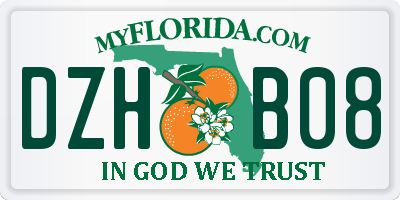 FL license plate DZHB08