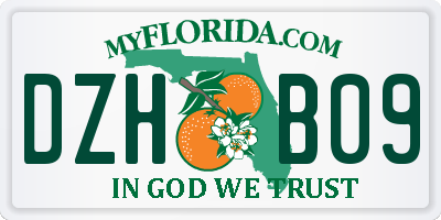 FL license plate DZHB09