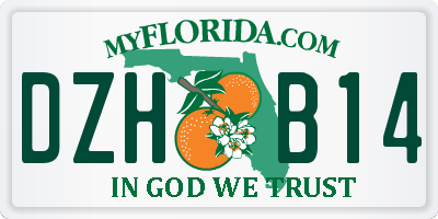 FL license plate DZHB14