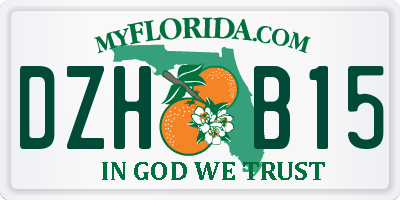 FL license plate DZHB15