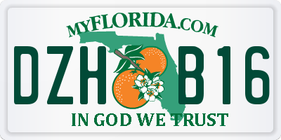 FL license plate DZHB16
