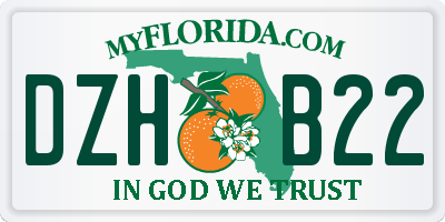 FL license plate DZHB22