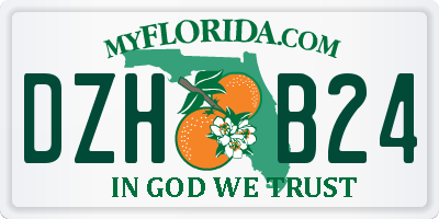 FL license plate DZHB24