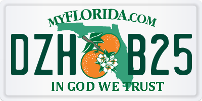 FL license plate DZHB25