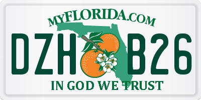 FL license plate DZHB26