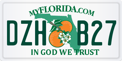 FL license plate DZHB27