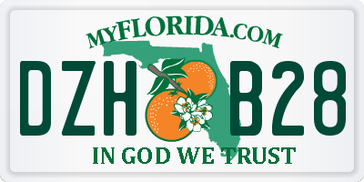FL license plate DZHB28