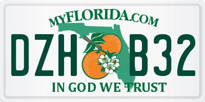 FL license plate DZHB32