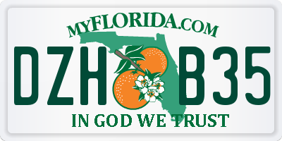 FL license plate DZHB35