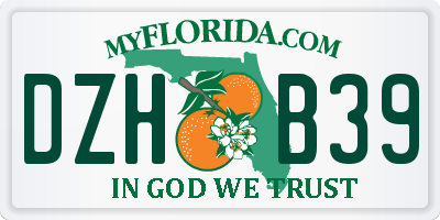 FL license plate DZHB39