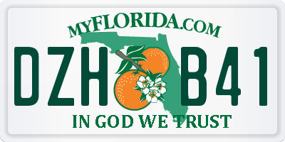 FL license plate DZHB41