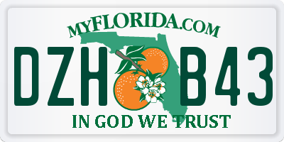 FL license plate DZHB43