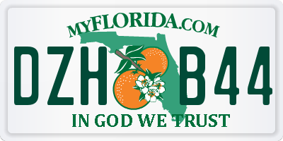 FL license plate DZHB44