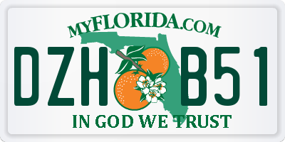 FL license plate DZHB51