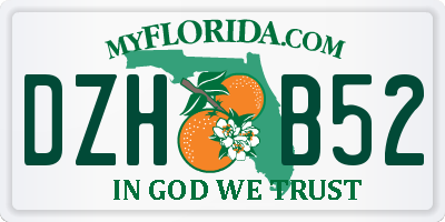FL license plate DZHB52