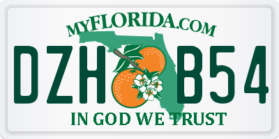 FL license plate DZHB54