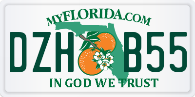 FL license plate DZHB55
