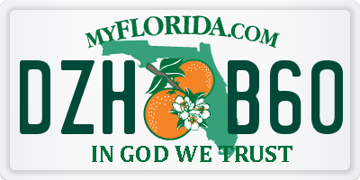 FL license plate DZHB60