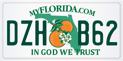 FL license plate DZHB62