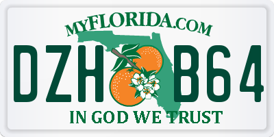 FL license plate DZHB64