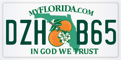 FL license plate DZHB65