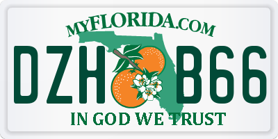 FL license plate DZHB66