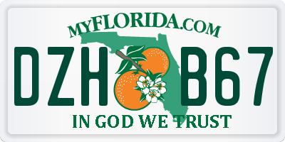 FL license plate DZHB67