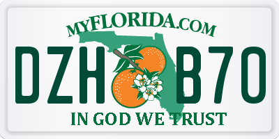 FL license plate DZHB70