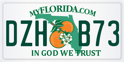 FL license plate DZHB73