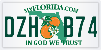 FL license plate DZHB74