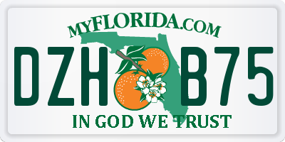 FL license plate DZHB75