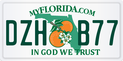 FL license plate DZHB77
