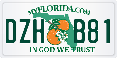FL license plate DZHB81