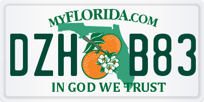 FL license plate DZHB83