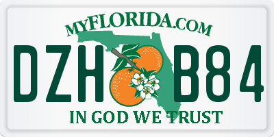FL license plate DZHB84