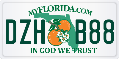 FL license plate DZHB88