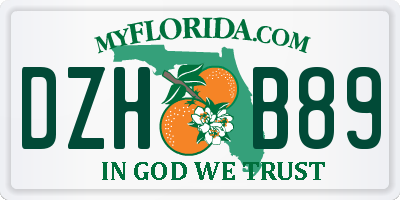 FL license plate DZHB89