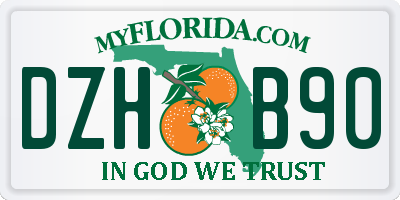 FL license plate DZHB90